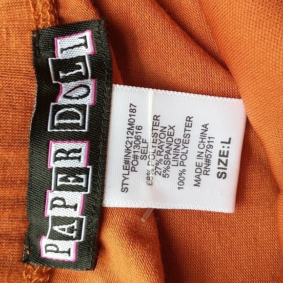 Paperdoll Strapless Dress in Rusty Orange Size L NWT - Picture 2 of 9